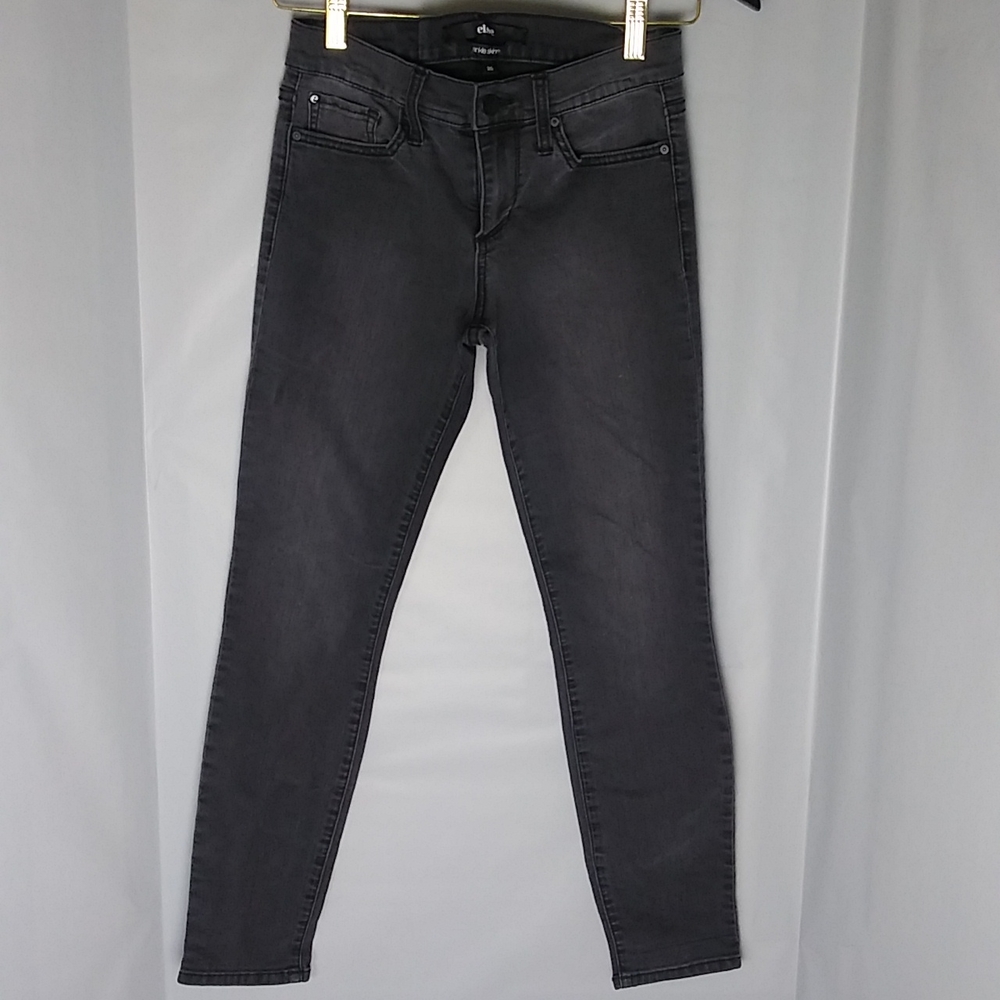 Else | Mid Rise Skinny Ankle Jeans | Ash Black Size 25